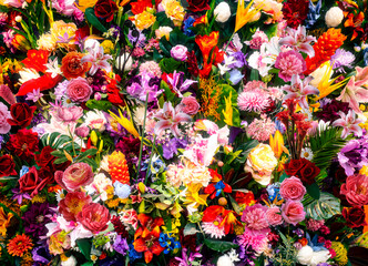 Obraz na płótnie Canvas blossom flowers frame for beauty product