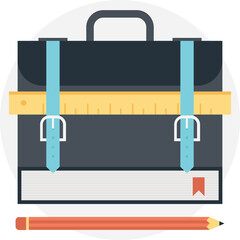 Back to school. Retro style school bag icon 
