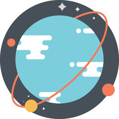 Flat icon of Space Science education. 