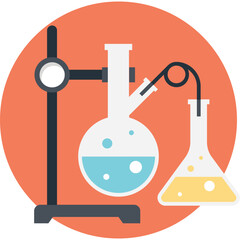 Chemistry lab, scientific experiment flat icon