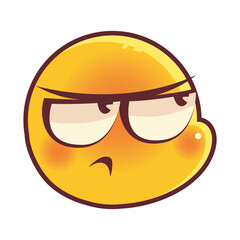 Obraz premium funny emoji, annoyed emoticon face expression social media