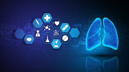 medical health care concept lung Respiratory system design background eps 10 vector