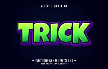 Editable text effect - trick green and purple modern style