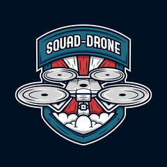 Logo badge for drone community vector illustration full editable