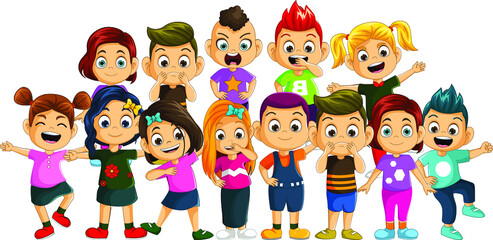 Happy Kids Cartoon Collection for you design