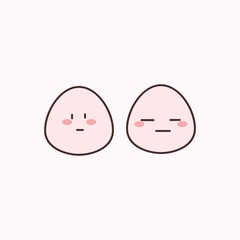 Cute Pink Emoticons with Various Facial Expressions