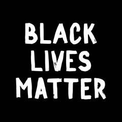 Black lives matter poster. Social media content banner anti racism. Hand-drawn calligraphy artwork