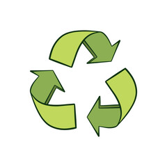 Obraz premium Recycle icon on white background. vector illustration