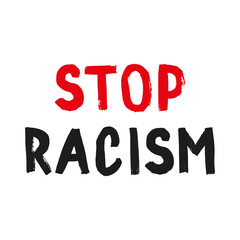 Stop racism poster. Social media content banner black lives matter. Hand-drawn calligraphy artwork