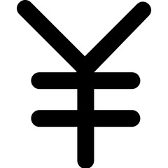 Fototapeta premium Yen Line Vector Icon