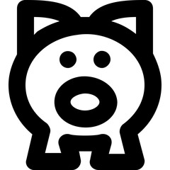Piggy Line Vector Icon