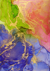 Alcohol ink art.Mixing liquid paints. Modern, abstract colorful background, wallpaper. Marble texture.Translucent colors