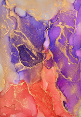 Naklejka premium Alcohol ink art.Mixing liquid paints. Modern, abstract colorful background, wallpaper. Marble texture.Translucent colors