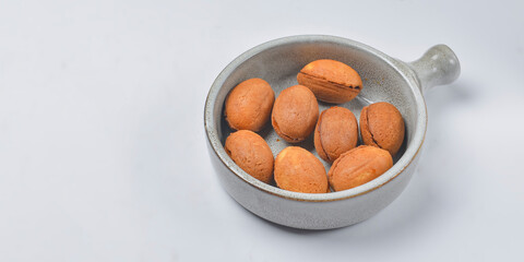 Pastry cookies nuts, cookies with condensed milk inside. Traditional Georgian dessert for tea or coffee.