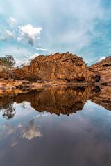 Fototapeta na wymiar Upper rock pool at Edith Falls. Katherine, Northern Territory.