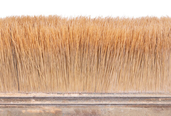 Close view of the bristles in a paint brush