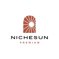 boho niche door sun logo vector icon illustration © gaga vastard