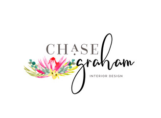 Fresh Modern Watercolor Branding Logo Design 