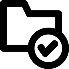 Folder Checked Vector Line Icon