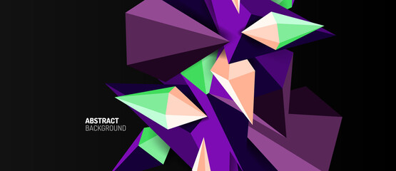 3d low poly abstract shape background vector illustration