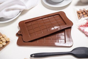 Set of two Chocolate Mold, Brown Silicone