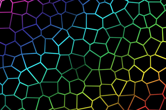 Gadient hexagon pattern on black background © Graphizeen