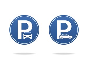 Set of car parking sign. Car parking zone. Illustration vector