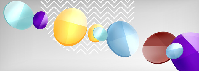 Abstract glossy round shapes vector background. Vector futuristic illustration for covers, banners, flyers and posters and other