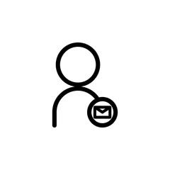 User message line icon. admin symbols. Editable stroke. Simple illustration mobile concept and web design. Design template vector