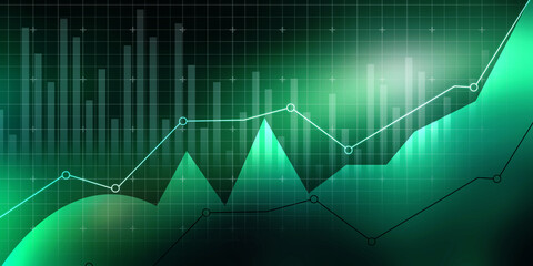 2d rendering Stock market online business concept. business Graph 