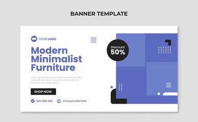 Modern minimalist furniture banner template