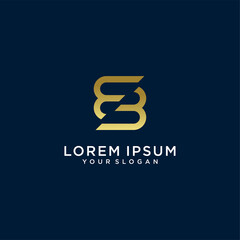 Obraz premium letter EB logo design inspiration with golden color and modern concept. Premium Vektor. Part 4