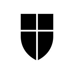 Shield outline icon. Symbol, logo illustration for mobile concept and web design.