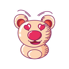 happy valentines day lovely teddy bear toy hand drawn style