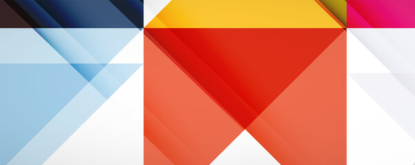 Fototapeta premium Set of vector triangle geometric backgrounds. Vector illustration for covers, banners, flyers and posters and other designs