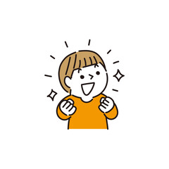 やる気に満ちて表情が輝く男の子