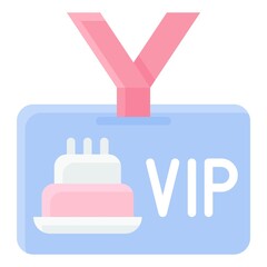 VIP Birthday card icon, Birthday party related vector illustration