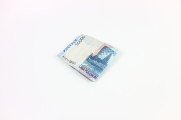 fifthy thousand rupiah in white background