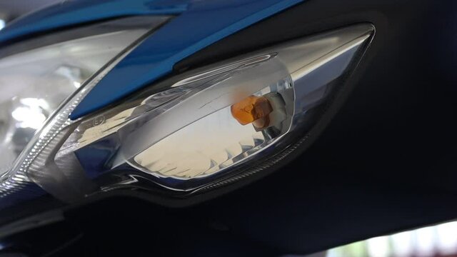 Opening left turn signal light motorcycle, good usability testing ready to traveling.