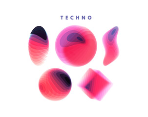 Set of various overlapping elements. Abstract geometric design. Vector illustration for banners, placards, posters or flyers.