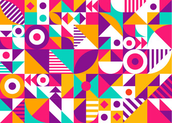 Colorful abstract geometric shape mosaic background