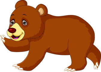Cute Bear Cartoon Posing