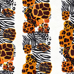 Animal mix print seamless pattern. Abstract background