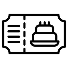 Birthday party ticket icon, Birthday party related vector illustration