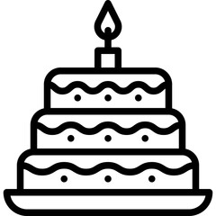Cake icon, Birthday party related vector illustration