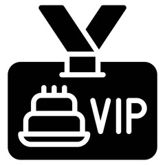 VIP Birthday card icon, Birthday party related vector illustration