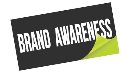 Obraz premium BRAND AWARENESS text on black green sticker stamp.