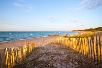 Paysage en bord de plage, littoral Vendée sur l'île de Noirmoutier.