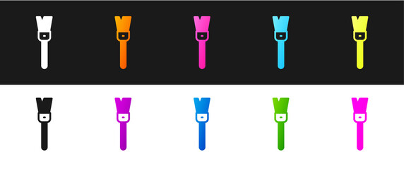 Set Paint brush icon isolated on black and white background. For the artist or for archaeologists and cleaning during excavations. Vector.