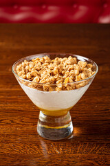 panna cotta with honey and cookies